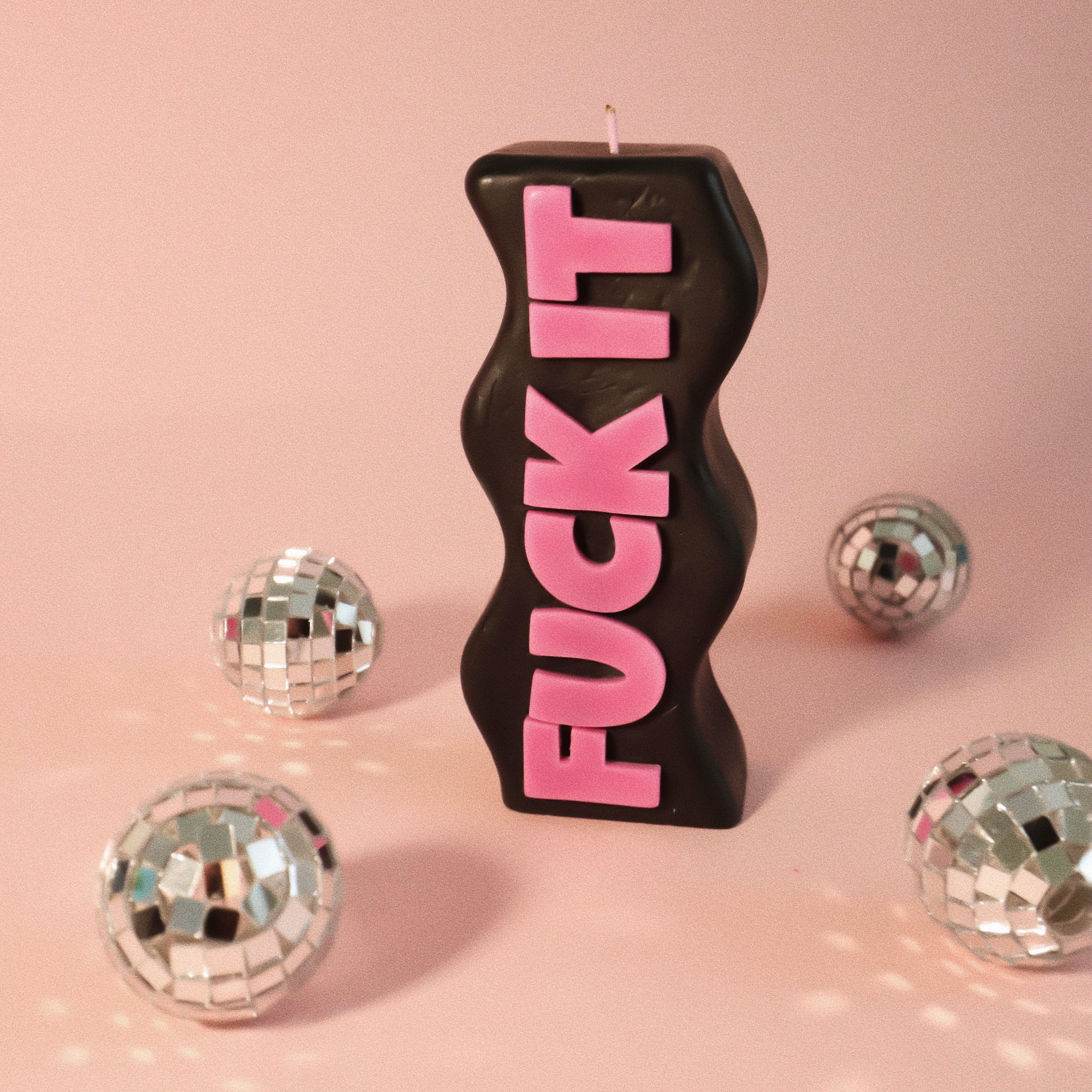 "FUCK IT" Candle - Black & Pink